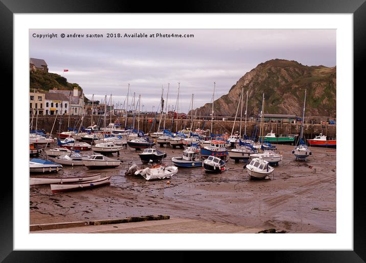 GROUNDED BOATS Framed Mounted Print by andrew saxton
