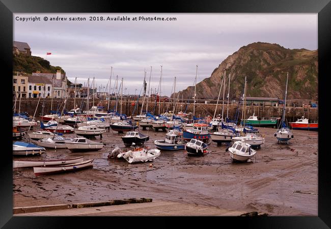 GROUNDED BOATS Framed Print by andrew saxton