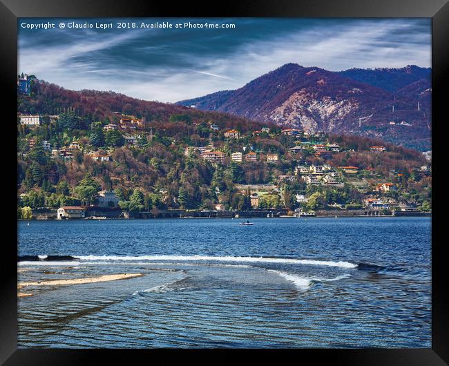 Lake of Como with Villa Olmo Framed Print by Claudio Lepri