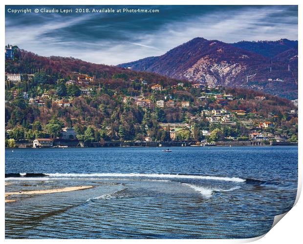 Lake of Como with Villa Olmo Print by Claudio Lepri