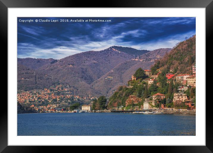 Lake of Como. Tavernola Framed Mounted Print by Claudio Lepri