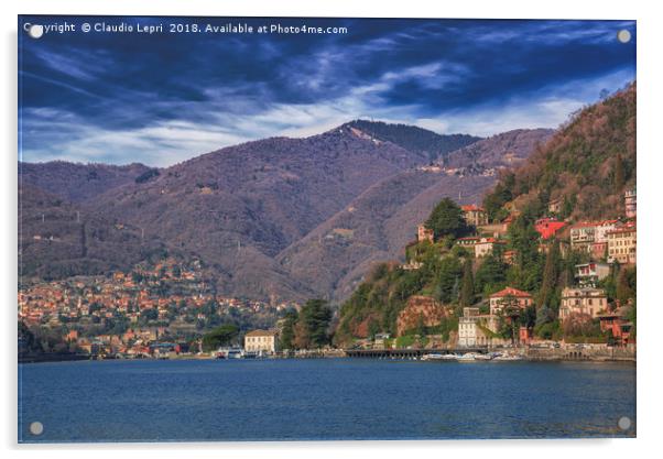 Lake of Como. Tavernola Acrylic by Claudio Lepri
