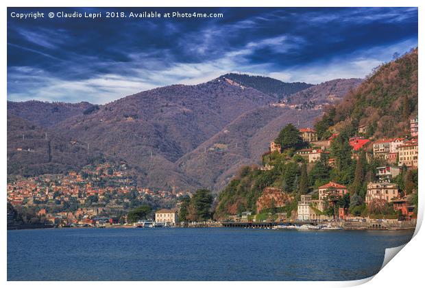 Lake of Como. Tavernola Print by Claudio Lepri