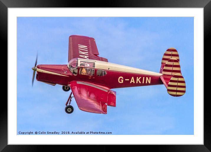 Miles M38 Messenger 2A G-AKIN Framed Mounted Print by Colin Smedley