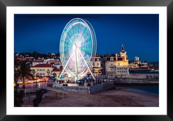 Ferris Wheel in Cascais, Portugal Framed Mounted Print by Alexandre Rotenberg