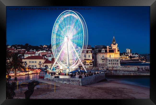 Ferris Wheel in Cascais, Portugal Framed Print by Alexandre Rotenberg