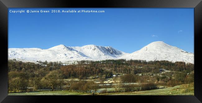 The Coniston Fells in Winter Framed Print by Jamie Green