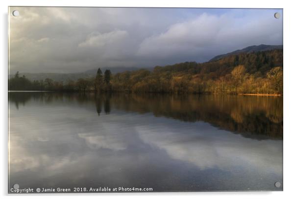 Coniston Water in January Acrylic by Jamie Green