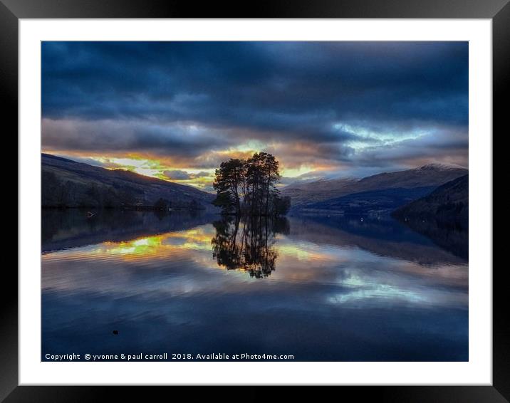 Loch Tay sunset reflections Framed Mounted Print by yvonne & paul carroll