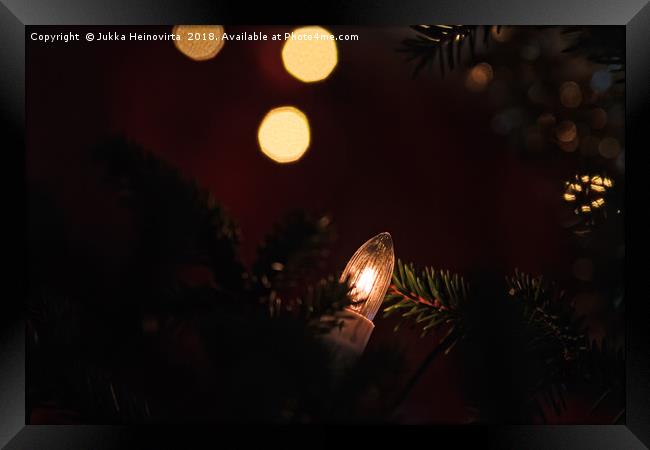 Light In The Christmas Tree Framed Print by Jukka Heinovirta