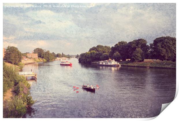 River Thames at Hampton Court Print by Chris Harris