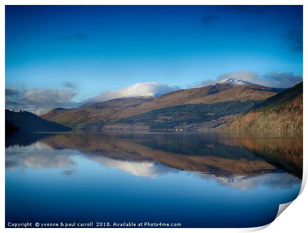 Loch Tay reflections from Kenmore Print by yvonne & paul carroll