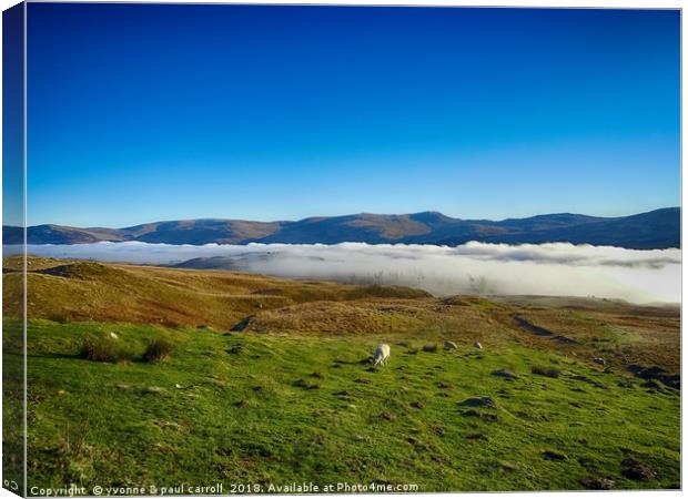 Mist over Loch Tay from Ben Lawers road Canvas Print by yvonne & paul carroll