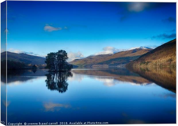 Loch Tay reflections from Kenmore Canvas Print by yvonne & paul carroll