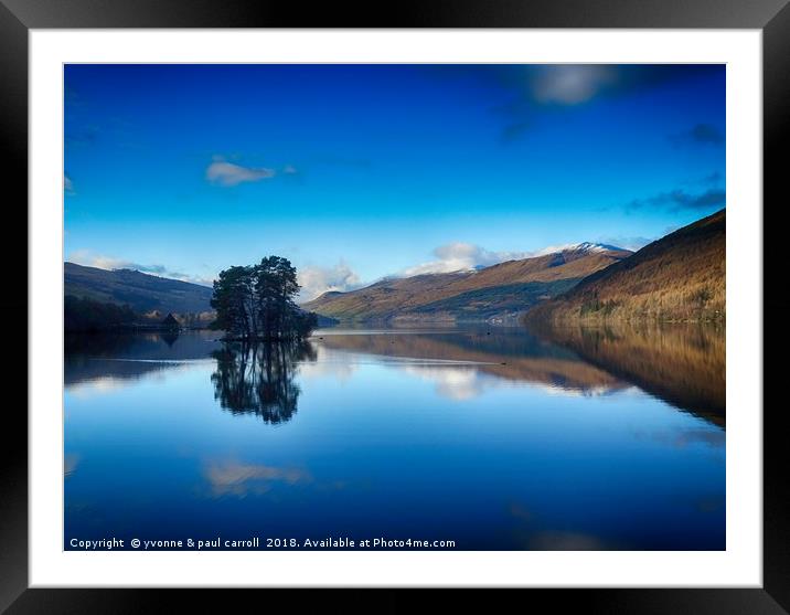 Loch Tay reflections from Kenmore Framed Mounted Print by yvonne & paul carroll