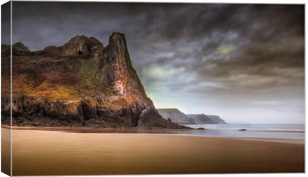 The Great Tor in Gower Canvas Print by Leighton Collins