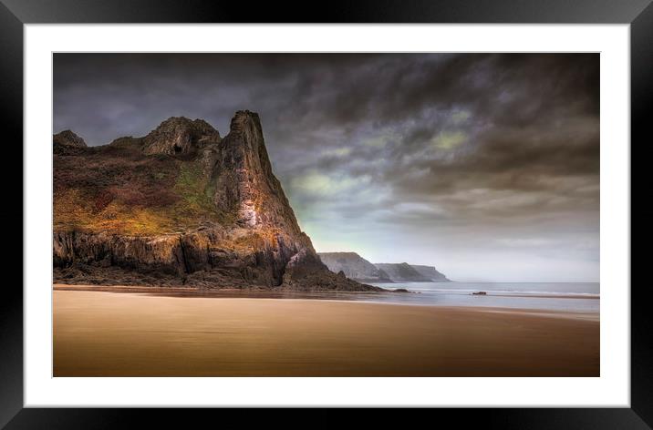 The Great Tor in Gower Framed Mounted Print by Leighton Collins