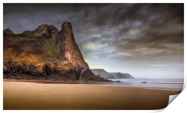 The Great Tor in Gower Print by Leighton Collins