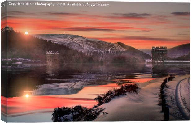 Winter over the Derwent Dam Canvas Print by K7 Photography
