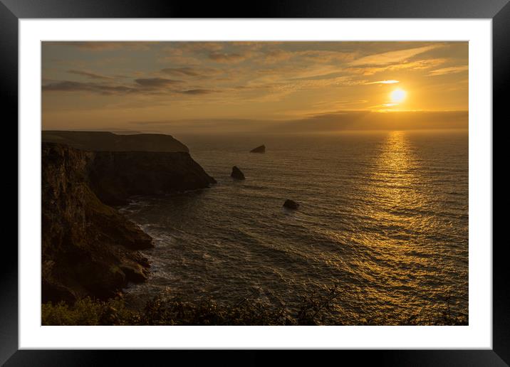 Sunset in Portreath Framed Mounted Print by Thomas Schaeffer