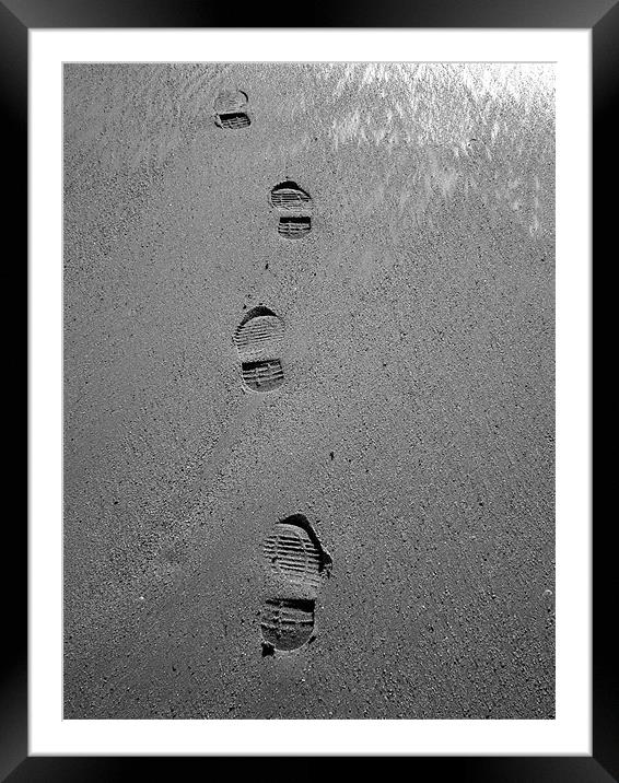 Footprints In The Sand Framed Mounted Print by kelly Draper