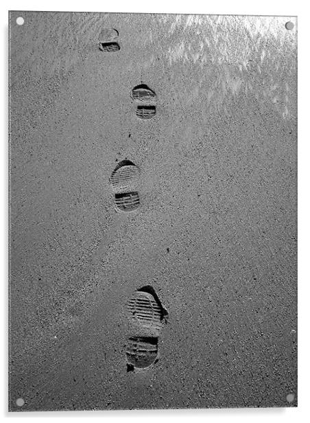 Footprints In The Sand Acrylic by kelly Draper