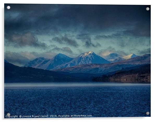 Glencoe mountains from Kinloch Rannoch Acrylic by yvonne & paul carroll