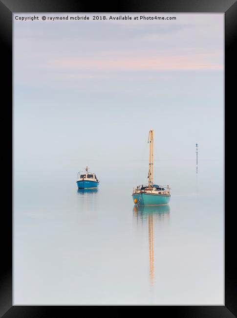 "Boats on a Low Tide" Framed Print by raymond mcbride