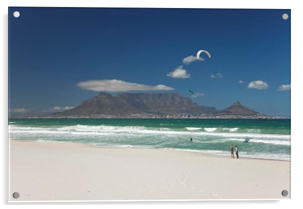 Bloubergstrand  and Cape Town  Acrylic by peter schickert