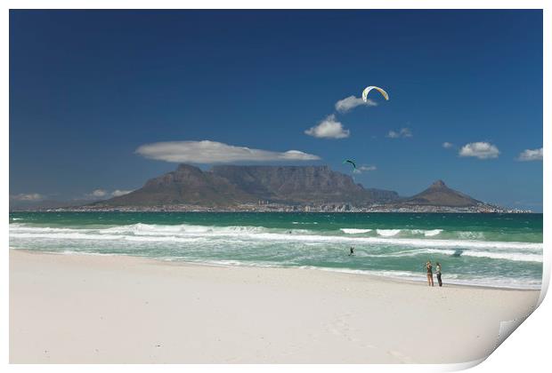 Bloubergstrand  and Cape Town  Print by peter schickert