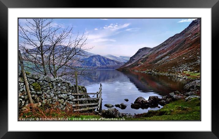 "Blue skies at Ennerdale" Framed Mounted Print by ROS RIDLEY