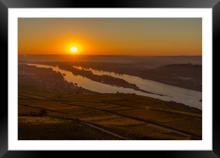 Sunrise over Rhine Framed Mounted Print by Thomas Schaeffer