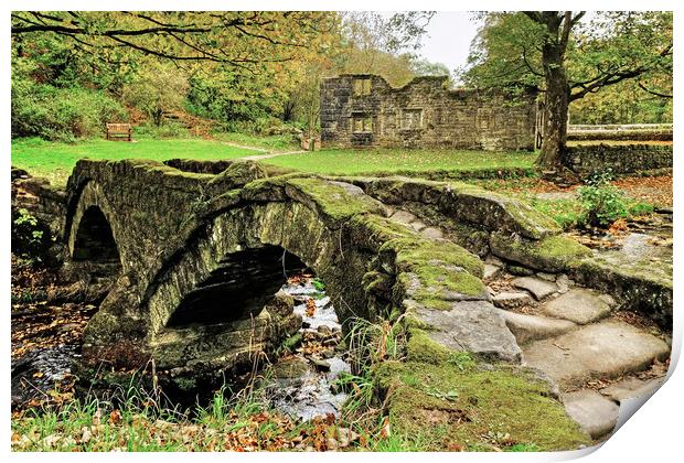 Wycoller  Ancient Packhorse Bridge Print by Diana Mower