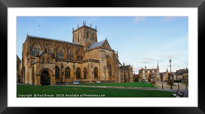 Sherborne Abbey in Autumn  Framed Mounted Print by Paul Brewer