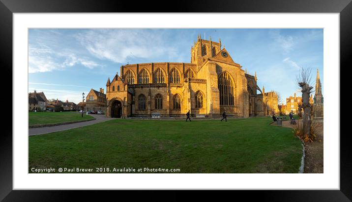 Sherborne Abbey Panoramic  Framed Mounted Print by Paul Brewer