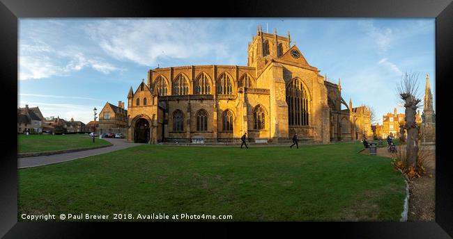 Sherborne Abbey Panoramic  Framed Print by Paul Brewer