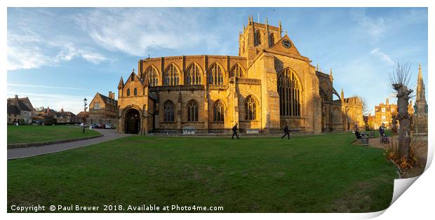 Sherborne Abbey Panoramic  Print by Paul Brewer