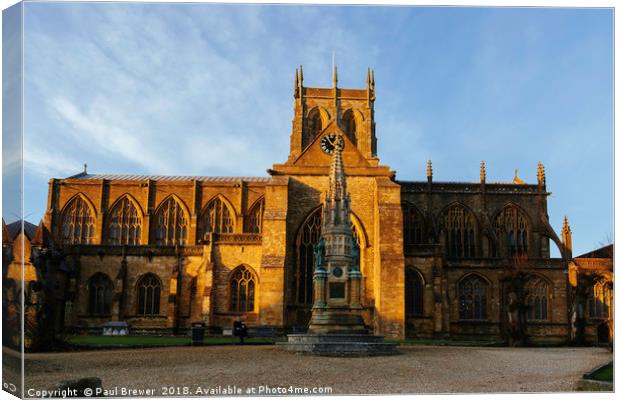 Sherborne Abbey in Autumn Canvas Print by Paul Brewer