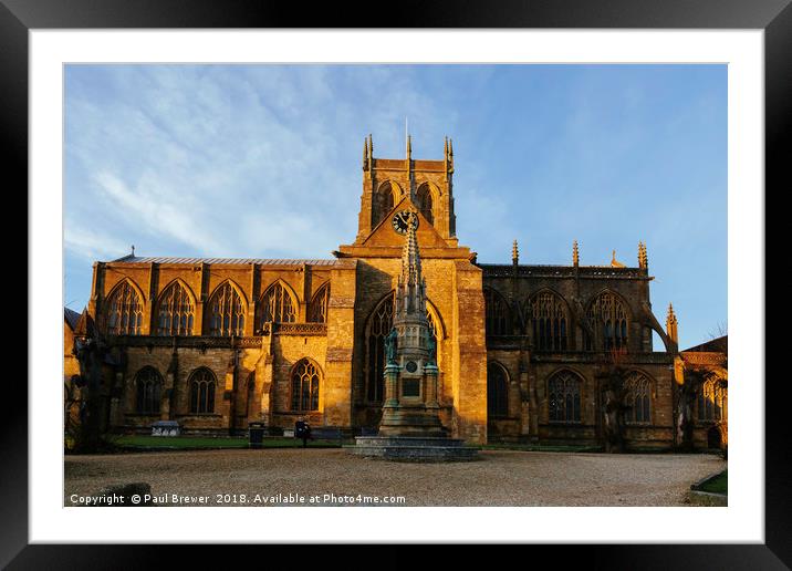 Sherborne Abbey in Autumn Framed Mounted Print by Paul Brewer
