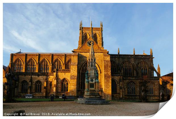 Sherborne Abbey in Autumn Print by Paul Brewer