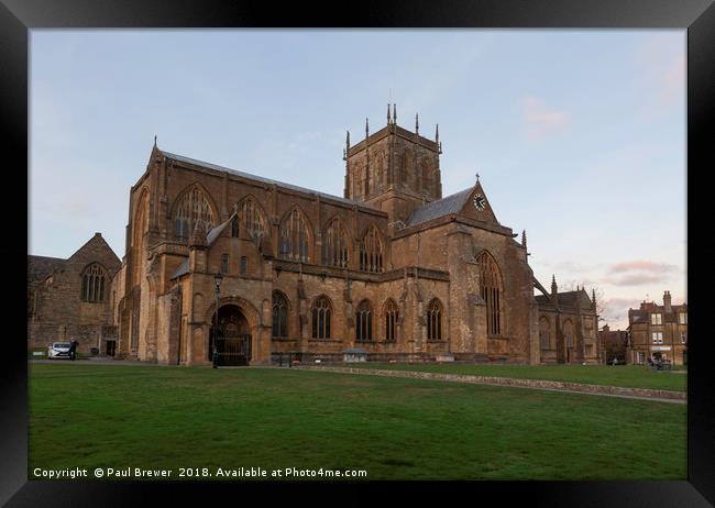 Sherborne Abbey in Autumn Framed Print by Paul Brewer