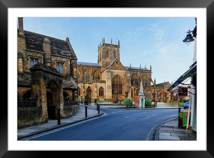 Sherborne Abbey in Autumn Framed Mounted Print by Paul Brewer