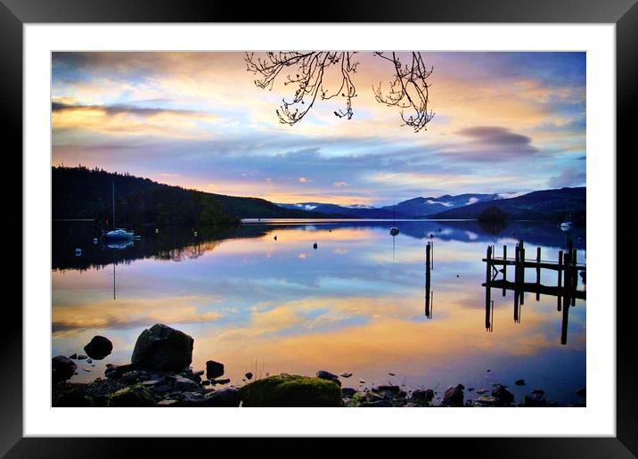 Calm at the lake Framed Mounted Print by Rachael Hood