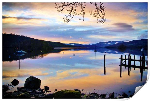 Calm at the lake Print by Rachael Hood
