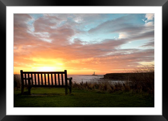 Take a seat and watch the sun rise Framed Mounted Print by Jim Jones
