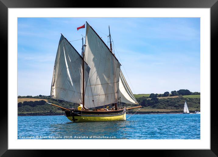 Looe Lugger Our Boys Framed Mounted Print by Brian Roscorla