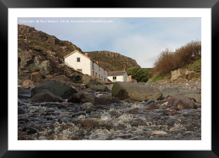 Kynance Cottages Cornwall Framed Mounted Print by Terri Waters