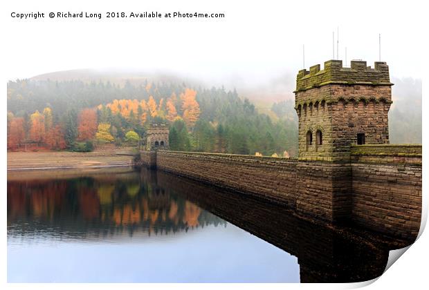 Twin Towers of the Upper Derwent Dam, Peak Distric Print by Richard Long