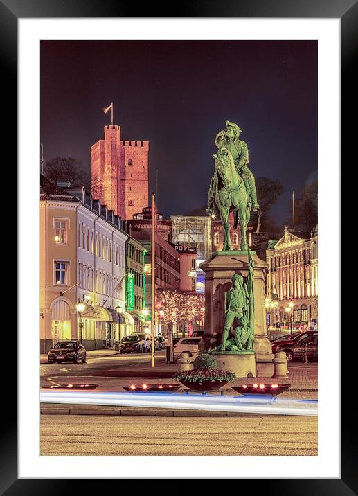 Helsingborg Night Scene Framed Mounted Print by Antony McAulay