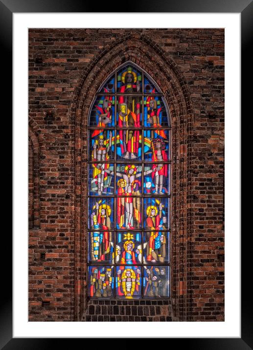 Helsingborg Sankta Maria kyrka Window Framed Mounted Print by Antony McAulay